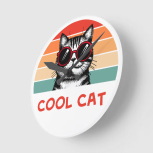 Reloj Redondo Mediano Gato genial 2