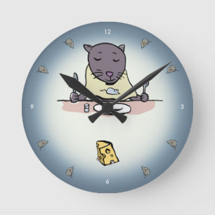 Reloj Redondo Mediano gato hambriento