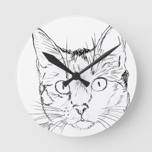 Reloj Redondo Mediano Gato mimoso