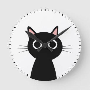 Reloj Redondo Mediano gato negro