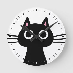 Reloj Redondo Mediano Gato negro de búsqueda