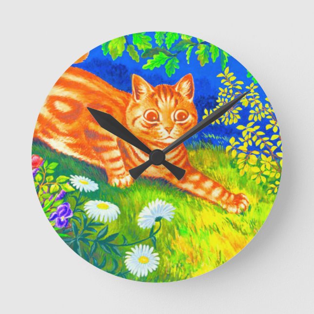 Reloj Redondo Mediano Gato nocturno (Anverso)