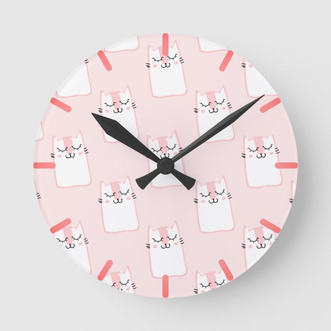 Reloj Redondo Mediano Gato sonriente (Anverso)