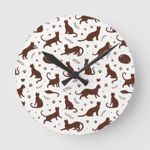 Reloj Redondo Mediano Gatos de Chocolate