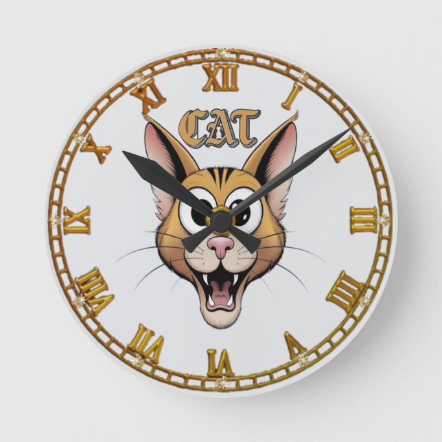 Reloj Redondo Mediano Gatos mágicos (Anverso)