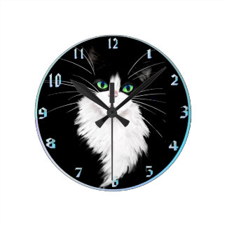 Reloj Redondo Mediano Gatos TUX-Tuxedo rock