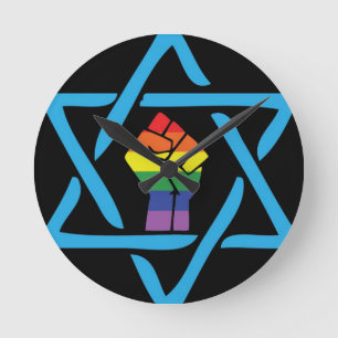 Reloj Redondo Mediano Gay Black Jewish