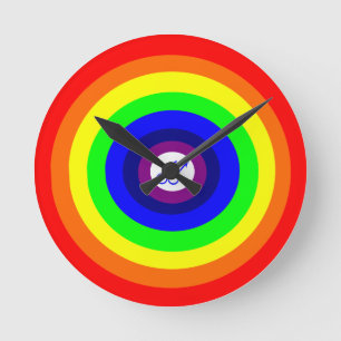 Reloj Redondo Mediano Gay Men Round Rainbow Wall Clock
