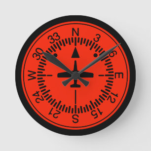 Reloj Redondo Mediano Geek de Aviación del Piloto del Indicador de Rúbri