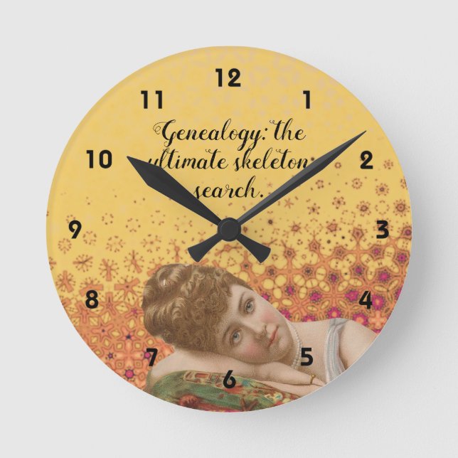 Reloj Redondo Mediano Genealogía: la última búsqueda de esqueletos. (Anverso)