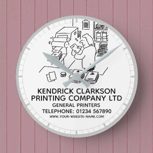 Reloj Redondo Mediano General Printers Printing Company Round Clock