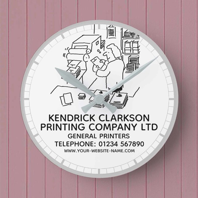 Reloj Redondo Mediano General Printers Printing Company Round Clock (Subido por el creador)