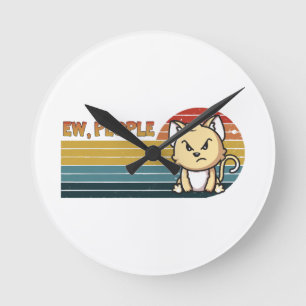 Reloj Redondo Mediano Gente Divertida Linda Enojada Gatos