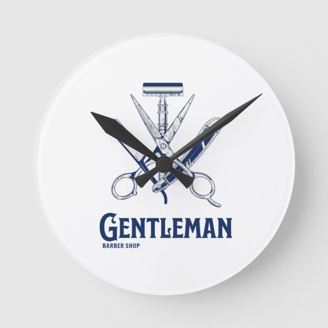 Reloj Redondo Mediano Gentleman Barber Shop (Anverso)