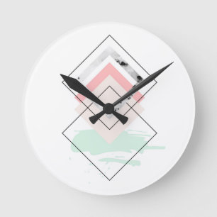 Reloj Redondo Mediano Geometric Abstract Design