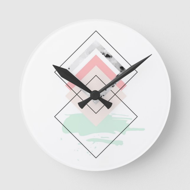 Reloj Redondo Mediano Geometric Abstract Design (Anverso)