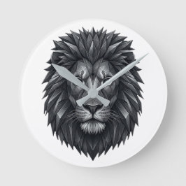 Reloj Redondo Mediano Geometric Lion King - Metallic Mandala Line Art