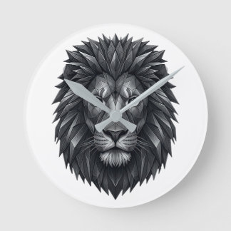 Reloj Redondo Mediano Geometric Lion King - Metallic Mandala Line Art