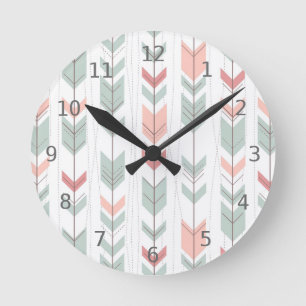 Reloj Redondo Mediano Geometric pattern in retro style