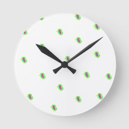 Reloj Redondo Mediano Geometric Patterned Precision Round Clock