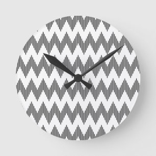 Reloj Redondo Mediano Geometric zigzag pattern