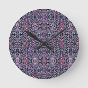 Reloj Redondo Mediano Geométrica Pink Purple