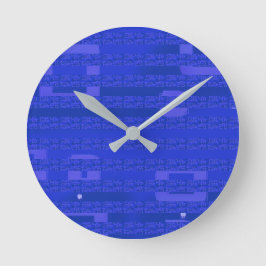 Reloj Redondo Mediano Geométrico azul del circuito de Guay
