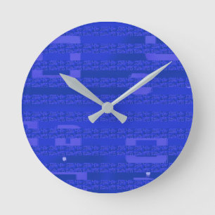Reloj Redondo Mediano Geométrico azul del circuito de Guay