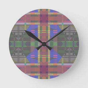 Reloj Redondo Mediano Geométrico coloreado Pastel Rainbow