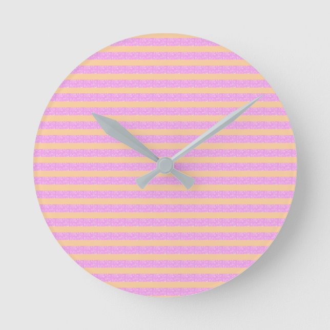 Reloj Redondo Mediano Geométrico Rosa  (Anverso)