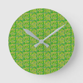 Reloj Redondo Mediano Geométrico Verde