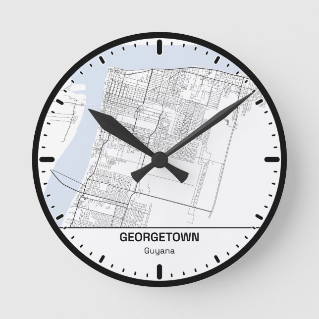 Reloj Redondo Mediano Georgetown Clock City Line Art (Anverso)