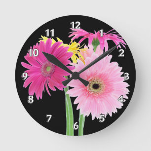 Reloj Redondo Mediano Gerbera Daisy Pink