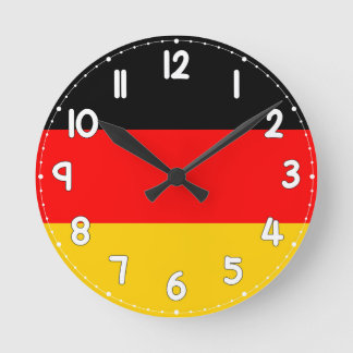 Reloj Redondo Mediano German Flag Wall Clock - Flag of Germany
