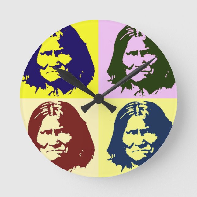 Reloj Redondo Mediano Geronimo de Pop Art (Anverso)
