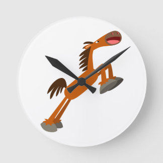 Reloj Redondo Mediano Giddyup, Horsey! Cartoon Horse Wall Clock