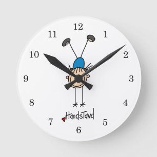 Reloj Redondo Mediano Gimnasta haciendo pino