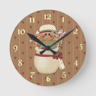 Reloj Redondo Mediano Gingerbread Country Christmas