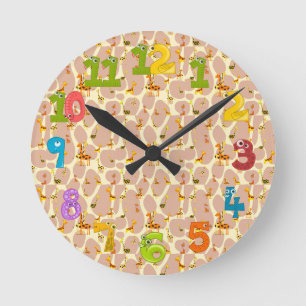 Reloj Redondo Mediano Girafes Round Clock
