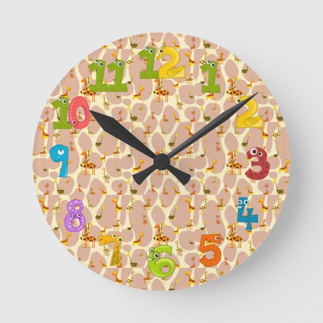 Reloj Redondo Mediano Girafes Round Clock (Anverso)