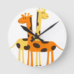 Reloj Redondo Mediano giraffe africa safari fauna silvestre