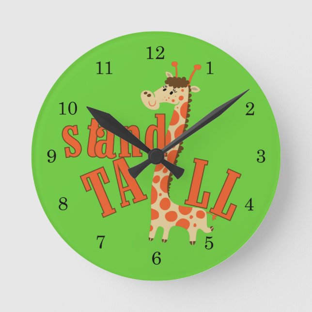 Reloj Redondo Mediano Giraffe Stand Tall (Anverso)