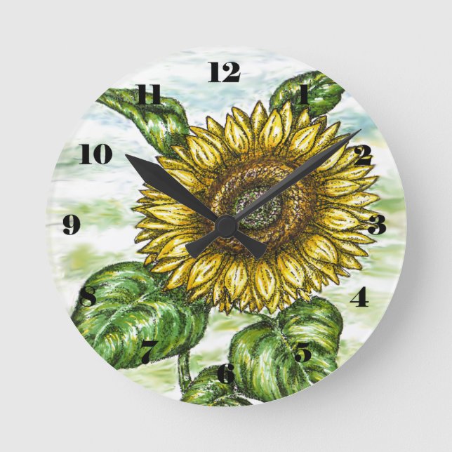 Reloj Redondo Mediano Girasol (Anverso)
