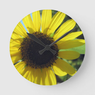Reloj Redondo Mediano Girasol amarillo