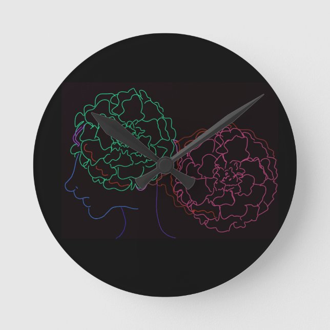 Reloj Redondo Mediano Girl with Marigold Afro Puffs (Anverso)