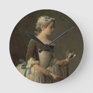 Reloj Redondo Mediano Girl with Racket and Shuttlecock
