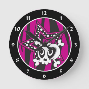 Reloj Redondo Mediano Girlie Emo Skull