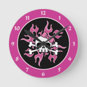 Reloj Redondo Mediano Girlie Flaming Skull