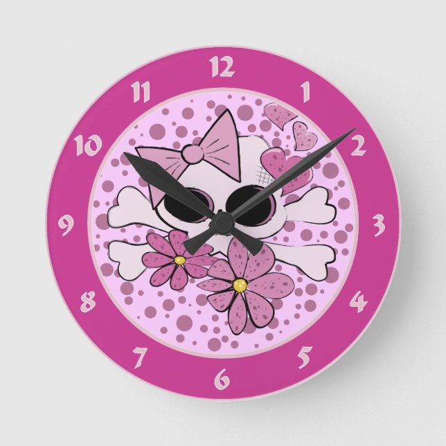 Reloj Redondo Mediano Girlie Punk Skull (Anverso)