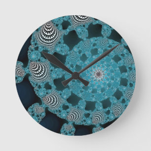 Reloj Redondo Mediano Giro blanco y negro azul verde azulado del círcul